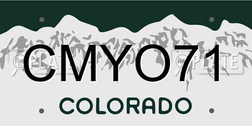 CMYO71 Colorado License Plate