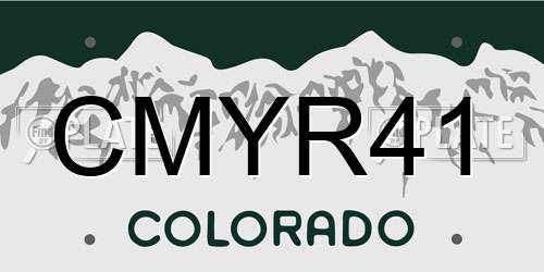 CMYR41 Colorado License Plate
