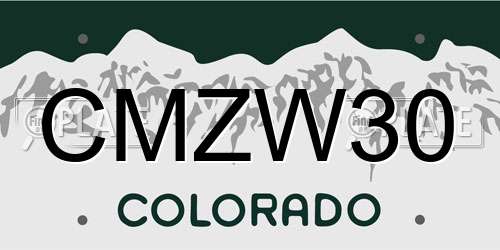 CMZW30 Colorado License Plate