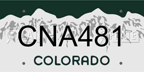 CNA481 Colorado License Plate