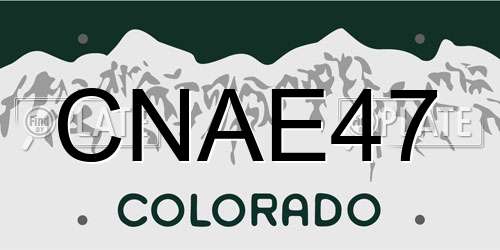 CNAE47 Colorado License Plate