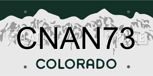 CNAN73 Colorado License Plate