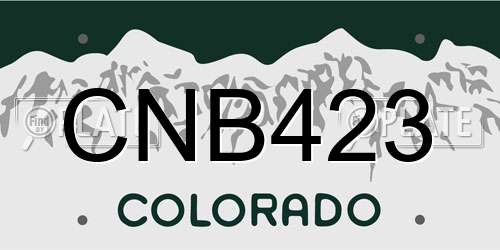 CNB423 Colorado License Plate
