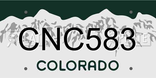 CNC583 Colorado License Plate