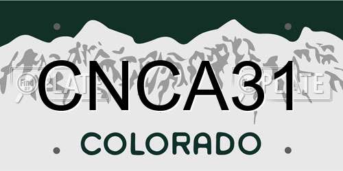 CNCA31 Colorado License Plate