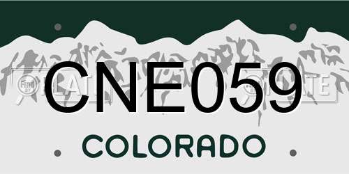 CNE059 Colorado License Plate
