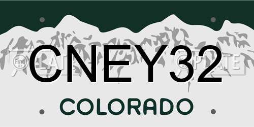 CNEY32 Colorado License Plate