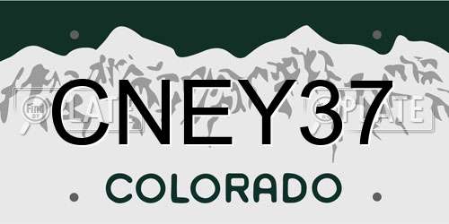 CNEY37 Colorado License Plate