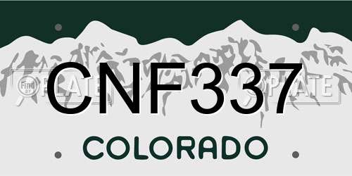CNF337 Colorado License Plate