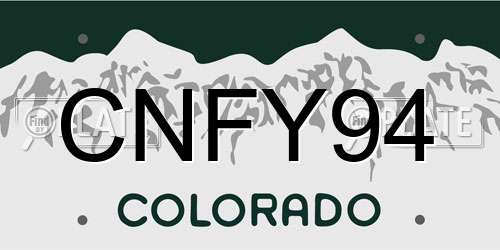 CNFY94 Colorado License Plate