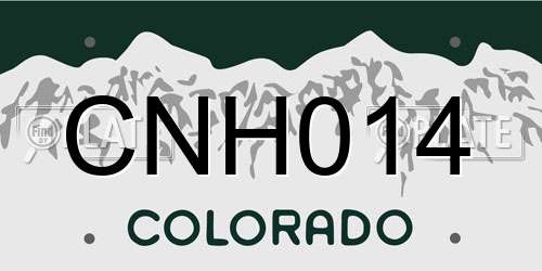 CNH014 Colorado License Plate