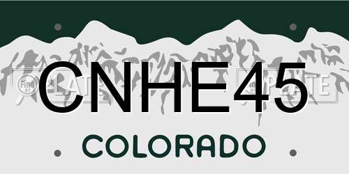 CNHE45 Colorado License Plate