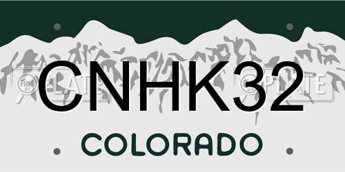 CNHK32 Colorado License Plate
