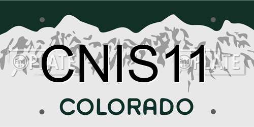 CNIS11 Colorado License Plate