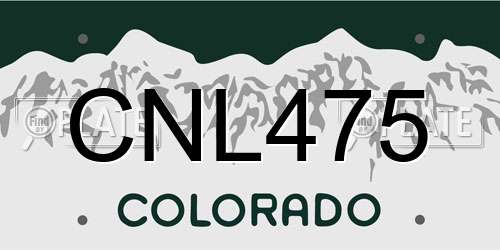 CNL475 Colorado License Plate