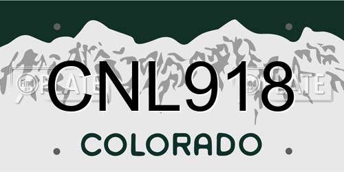 CNL918 Colorado License Plate