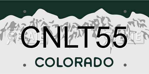 CNLT55 Colorado License Plate