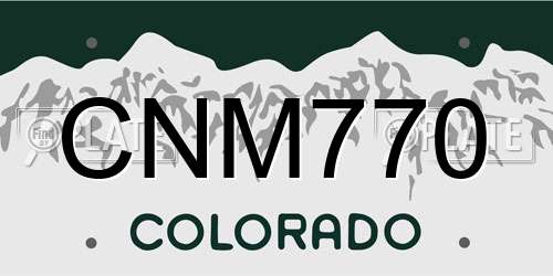 CNM770 Colorado License Plate