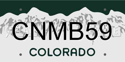 CNMB59 Colorado License Plate