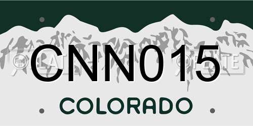 CNN015 Colorado License Plate