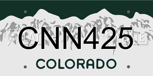 CNN425 Colorado License Plate