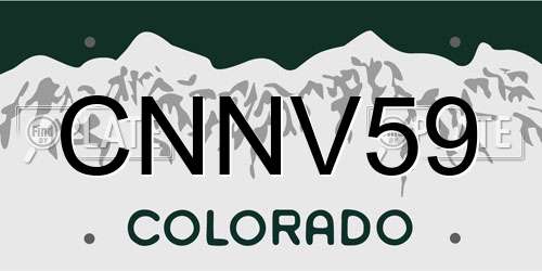 CNNV59 Colorado License Plate