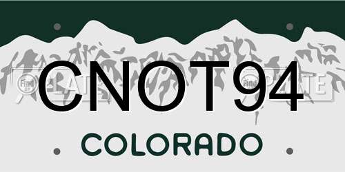 CNOT94 Colorado License Plate