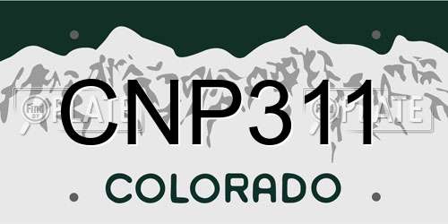 CNP311 Colorado License Plate