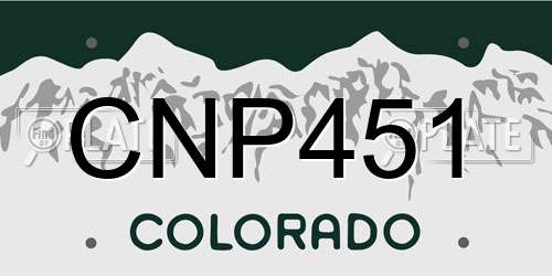 CNP451 Colorado License Plate