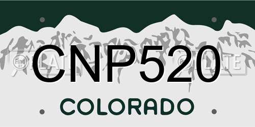 CNP520 Colorado License Plate