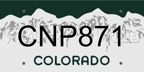 CNP871 Colorado License Plate