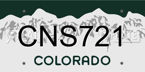 CNS721 Colorado License Plate