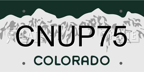 CNUP75 Colorado License Plate