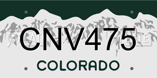 CNV475 Colorado License Plate