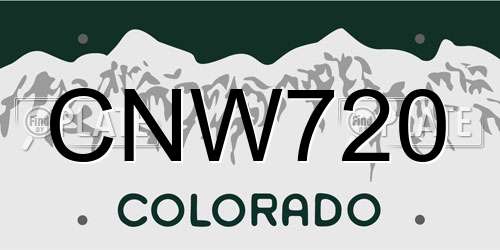 CNW720 Colorado License Plate