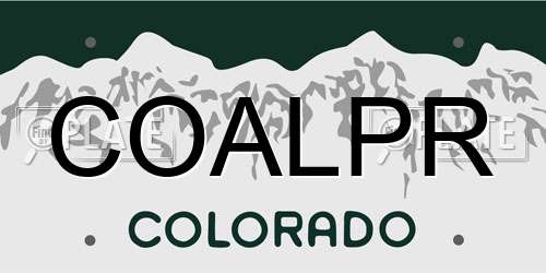 COALPR Colorado License Plate