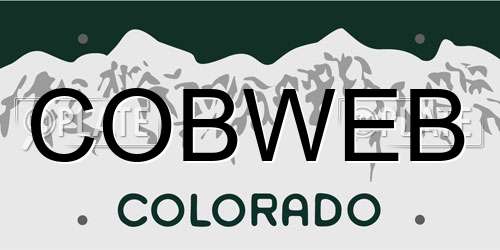 COBWEB Colorado License Plate