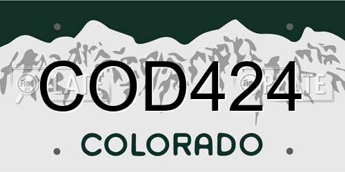 COD424 Colorado License Plate