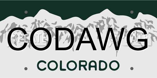 CODAWG Colorado License Plate