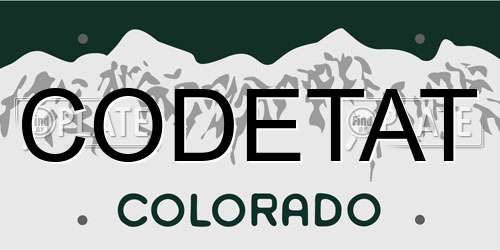 CODETAT Colorado License Plate