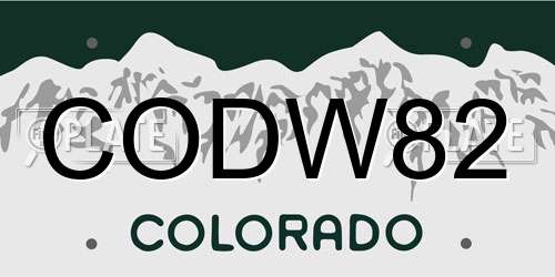 CODW82 Colorado License Plate