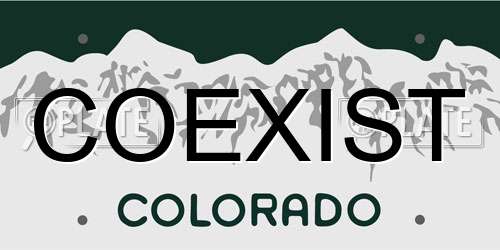 COEXIST Colorado License Plate