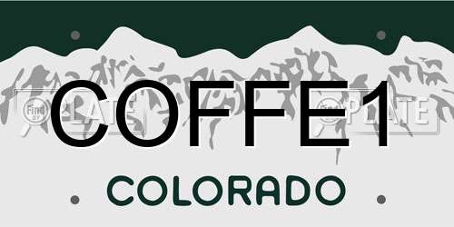 COFFE1 Colorado License Plate