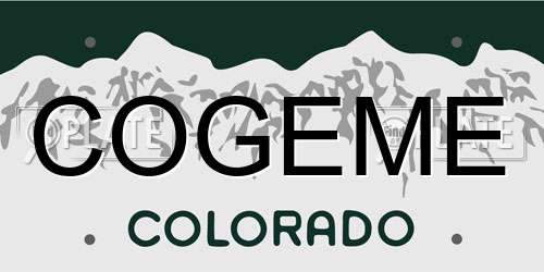 COGEME Colorado License Plate