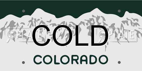 COLD Colorado License Plate
