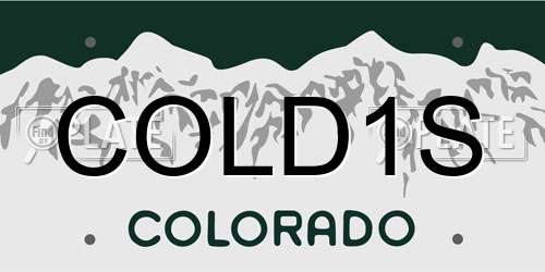 COLD1S Colorado License Plate