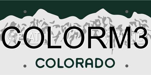 COLORM3 Colorado License Plate
