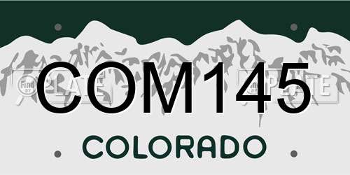 COM145 Colorado License Plate