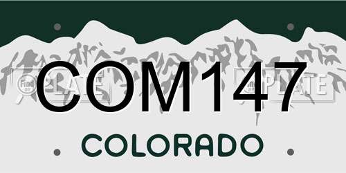 COM147 Colorado License Plate