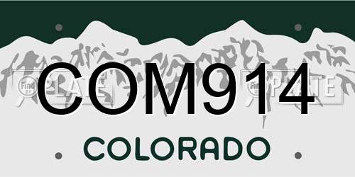 COM914 Colorado License Plate